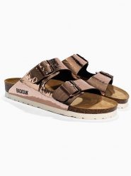 BACKSUN Klapki "Bali" w kolorze jasnoróżowym rozmiar: 41. Różowe klapki Backsun, bez wzorów, z materiału, z otwartym noskiem, bez obcasa. Za 129.95 zł.