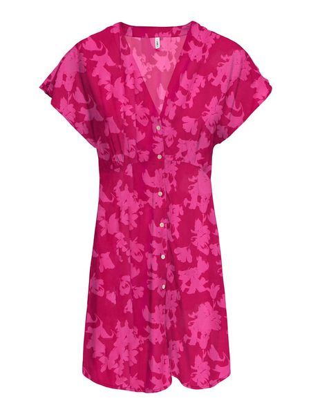 ONLY Sukienka w kolorze różowym rozmiar: XL. Różowe sukienki Only, xl, bez wzorów, z wiskozy, bez kołnierzyka, bez ramiączek, mini, rozkloszowane. Za 119.95 zł.