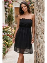 SOULSHAE Sukienka w kolorze czarnym rozmiar: S/M. Czarne sukienki SOULSHAE, m, bez wzorów, bez kołnierzyka, bez ramiączek, mini. Za 179.95 zł.