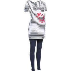 Piżama z legginsami, ciążowa i do karmienia bonprix ciemnoniebiesko-biały w paski. Piżamy bonprix. Za 59.99 zł.