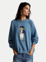 Polo Ralph Lauren Bluza 211B17778001 Niebieski Regular Fit. Niebieskie bluzy Polo Ralph Lauren, l, bez wzorów, z bawełny, bez kaptura. Za 1,299.00 zł.