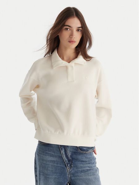 Roxy Bluza Rise & Vibe Sweet Fleece ERJFT05012 Biały Relaxed Fit. Białe bluzy Roxy, m, bez wzorów, z syntetyku, bez kaptura. Za 299.99 zł.