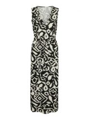 Vero Moda Sukienka w kolorze czarno-kremowym rozmiar: XS. Brązowe sukienki Vero Moda, na imprezę, s, bez wzorów, z wiskozy, klasyczne, bez kołnierzyka, bez ramiączek, maxi. Za 57.06 zł.