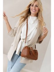 Lia Biassoni Skórzana torebka w kolorze jasnobrązowym - 22 x 17 x 13 cm rozmiar: onesize. Brązowe torby na ramię Lia Biassoni, bez wzorów, z materiału, przez ramię, bez dodatków. Za 260.99 zł.