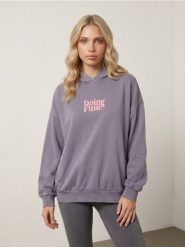 Bluza hoodie z efektem sprania - niebieski. Niebieskie bluzy sportowe Sinsay, l, bez wzorów, bez kaptura. Za 59.99 zł.