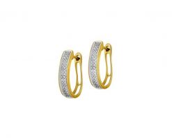 Kolczyki z żółtego złota z diamentami - koła - 0,16 ct - próba 585. Żółte kolczyki Apart, z diamentem, złote. Za 3,790.00 zł.