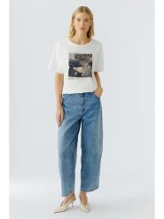 Oui Koszulka w kolorze białym rozmiar: 36. Białe bluzki Oui, bez wzorów, z bawełny, bez kołnierzyka, bez ramiączek. Za 135.17 zł.