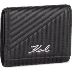 Duży Portfel Damski KARL LAGERFELD - 91KW3229 Black. Czarne portfele KARL LAGERFELD, bez wzorów, ze skóry. W wyprzedaży za 369.00 zł.