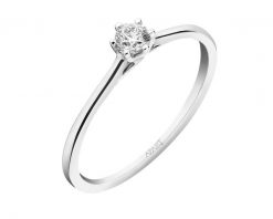 Pierścionek z białego złota z brylantem - 0,14 ct - próba 585. Białe pierścionki Apart, z brylantem, złote. Za 3,090.00 zł.