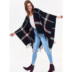 PONCZO DAMSKIE. Czarne swetry marki TROLL, na jesień, z dzianiny. W wyprzedaży za 39.99 zł.