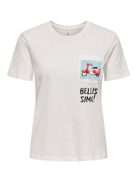 ONLY Koszulka w kolorze białym rozmiar: M. Białe bluzki Only, m, bez wzorów, z bawełny, bez kołnierzyka, bez ramiączek. Za 43.78 zł.