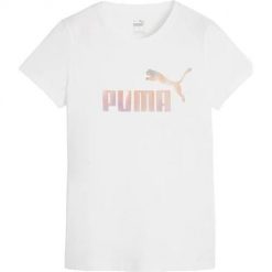 Koszulka sportowa damska Puma Ess+ Summer Daze. Białe koszulki sportowe Puma, bez wzorów, z bawełny, bez ramiączek, na fitness i siłownię. Za 90.00 zł.