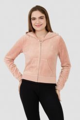 JUICY COUTURE Beżowa damska bluza Heritage Robyn Hoodie, Rozmiar S. Brązowe bluzy sportowe Juicy Couture, s, bez wzorów, bez kaptura. W wyprzedaży za 419.99 zł.