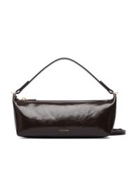 Calvin Klein Torebka Foil Logo Glossy Conv Bag LV04F3738G Brązowy. Brązowe torebki klasyczne Calvin Klein, bez wzorów, ze skóry, bez dodatków. Za 449.99 zł.