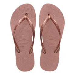 Japonki damskie Havaianas Slim Platform. Czerwone klapki Havaianas, bez wzorów, bez obcasa. Za 99.99 zł.