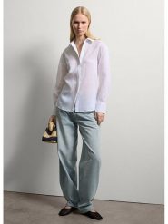 STEFANEL Bluzka w kolorze białym rozmiar: 40. Białe bluzki Stefanel, bez wzorów, bez kołnierzyka, bez ramiączek. Za 173.99 zł.