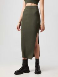 LeGer Spódnica "Phoebe" w kolorze oliwkowym rozmiar: 36. Zielone spódnice LeGer, bez wzorów, prążkowane, maxi. Za 124.95 zł.