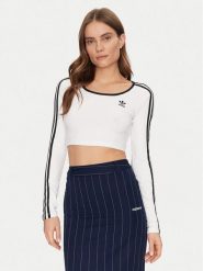 Adidas Bluzka adicolor 3-Stripes JD4625 Biały Slim Fit. Białe bluzki Adidas, xl, bez wzorów, z bawełny, bez kołnierzyka, bez ramiączek. Za 109.99 zł.
