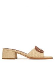 Guess Klapki FLJCN2 ELE03 Beżowy. Brązowe klapki Guess, z aplikacjami, z syntetyku, bez obcasa. Za 449.99 zł.