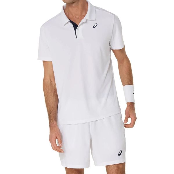 Polo Asics Court. Białe koszulki polo Asics, l, bez wzorów, z materiału, bez kołnierzyka, bez ramiączek. Za 232.95 zł.