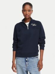 Tommy Hilfiger Bluza WW0WW51878 Granatowy Regular Fit. Niebieskie bluzy TOMMY HILFIGER, s, bez wzorów, z bawełny, bez kaptura. Za 649.99 zł.