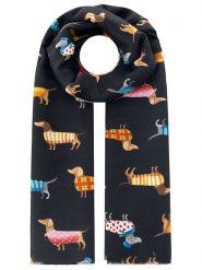 Zwillingsherz Szal "Dachshund" w kolorze czarnym - 180 x 100 cm rozmiar: onesize. Czarne szaliki Zwillingsherz, bez wzorów, z materiału. Za 111.84 zł.