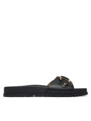 LAUREN RALPH LAUREN Klapki 802982883002 Czarny. Czarne klapki Lauren Ralph Lauren, bez wzorów, ze skóry, bez obcasa. Za 629.99 zł.