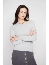 C& Jo Sweter w kolorze szarym rozmiar: 42. Szare swetry C& Jo, bez wzorów, ze splotem, bez ramiączek. Za 121.99 zł.