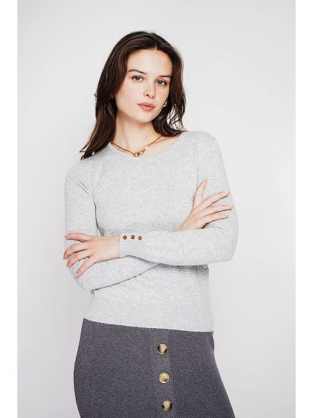 C& Jo Sweter w kolorze szarym rozmiar: 42. Szare swetry C& Jo, bez wzorów, ze splotem, bez ramiączek. Za 121.99 zł.