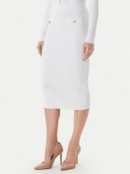 Guess Spódnica ołówkowa W5YD66 Z0130 Biały Slim Fit. Białe spódnice Guess, xxl, z aplikacjami, z wiskozy, ołówkowe. Za 479.99 zł.