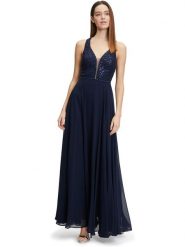 Vera Mont Sukienka w kolorze granatowym rozmiar: 38. Niebieskie sukienki Vera Mont, bez wzorów, bez kołnierzyka, bez ramiączek, midi. Za 244.80 zł.