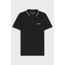 Polo BOSS Paddy Pro NERO (50469102-009). Czarne koszulki polo HUGO BOSS, bez wzorów, bez kołnierzyka, bez ramiączek. Za 349.00 zł.