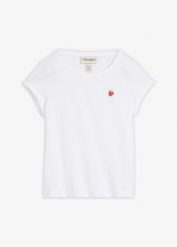 T-shirt z czystej bawełny. Białe t-shirty bonprix, bez wzorów, z bawełny, bez kołnierzyka, bez ramiączek. Za 39.99 zł.
