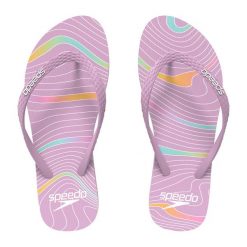 Klapki basenowe damskie Speedo Flip Flop Af. Fioletowe klapki Speedo, bez wzorów, bez obcasa. Za 73.99 zł.