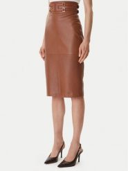 Elisabetta Franchi Spódnica skórzana GP-09Z-61E2-V890 Brązowy Regular Fit. Brązowe spódnice Elisabetta Franchi, bez wzorów, ze skóry. Za 3,789.00 zł.