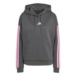 Bluza damska z kapturem adidas Essentials 3-stripes Fleece. Szare bluzy Adidas, xs, bez wzorów, z materiału, z kapturem. Za 234.00 zł.