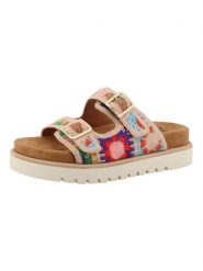 MUSTANG SHOES Klapki "Malina" ze wzorem rozmiar: 37. Klapki MUSTANG SHOES, bez wzorów, z otwartym noskiem, bez obcasa. Za 173.99 zł.