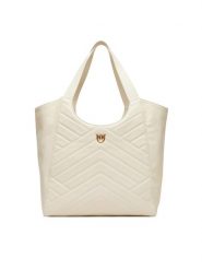 PINKO Torebka Tote Bag PE 25 PLTT 104536 A2AO Biały. Białe shopper Pinko, bez wzorów, ze skóry, bez dodatków. Za 1,549.00 zł.