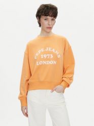 Pepe Jeans Bluza Venus PL581487 Pomarańczowy Loose Fit. Brązowe bluzy Pepe Jeans, s, bez wzorów, z bawełny, bez kaptura. Za 209.99 zł.