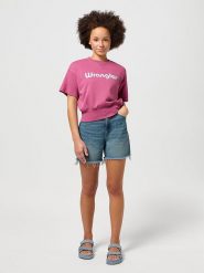 Wrangler Szorty dżinsowe w kolorze niebieskim rozmiar: W32. Niebieskie szorty Wrangler, z aplikacjami, z bawełny. Za 146.95 zł.