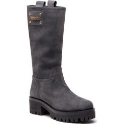 Kozaki LOVE MOSCHINO - JA24206H06JF0018 Grigio. Szare kozaki Love Moschino, ze skóry, bez obcasa, na obcasie, bez zapięcia. W wyprzedaży za 709.00 zł.