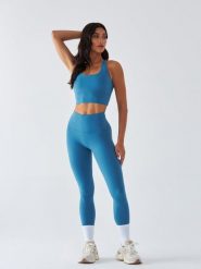 Legginsy Sportowe BeShaped Pilates Joga. Niebieskie legginsy BESHAPED, xs, bez wzorów, z dzianiny, z podwyższonym stanem, na fitness i siłownię. Za 199.00 zł.