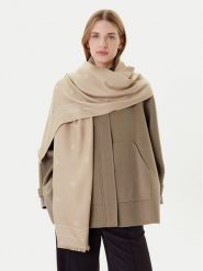 BOSS Szal Yllie 50535789 Beżowy. Brązowe rękawiczki Boss, bez wzorów, z materiału. Za 379.99 zł.