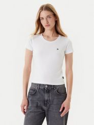 Converse T-Shirt 10027252-A01 Biały Slim Fit. Białe t-shirty Converse, s, bez wzorów, z syntetyku, bez kołnierzyka, bez ramiączek. Za 109.99 zł.