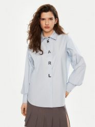 KARL LAGERFELD Koszula A1W11026 Niebieski Regular Fit. Niebieskie koszule KARL LAGERFELD, bez wzorów, z bawełny, bez kołnierzyka, bez ramiączek. Za 539.99 zł.
