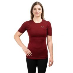Koszulka termoaktywna damska Cristallo Warm Amr Women. Czerwone koszulki sportowe Salewa, bez wzorów, z wełny, bez ramiączek. Za 384.99 zł.