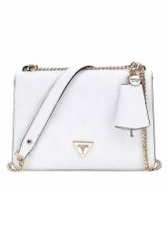 Guess Torebka w kolorze białym - 26 x 18 x 6 cm rozmiar: onesize. Białe torby na ramię Guess, z aplikacjami, z materiału, na ramię, bez dodatków. Za 396.24 zł.
