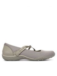Skechers Baleriny 100771/TPE Beżowy. Brązowe baleriny Skechers, bez wzorów, z materiału, bez obcasa. Za 299.99 zł.