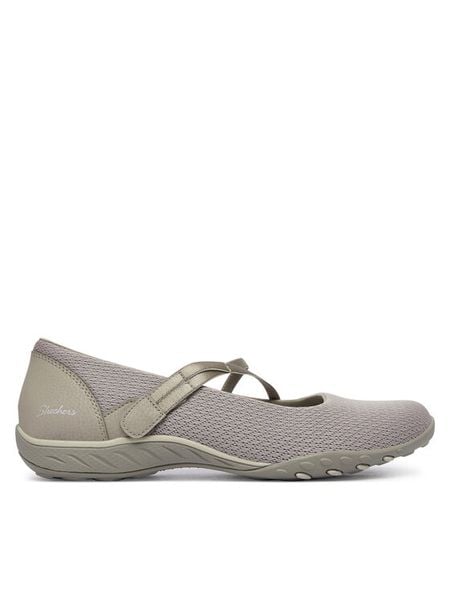 Skechers Baleriny 100771/TPE Szary. Szare baleriny Skechers, bez wzorów, z materiału, bez obcasa. Za 249.99 zł.