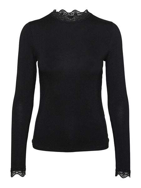 Vero Moda Koszulka "Rosa" w kolorze czarnym rozmiar: S. Czarne bluzki Vero Moda, s, bez wzorów, z koronki, bez kołnierzyka, bez ramiączek. Za 81.95 zł.